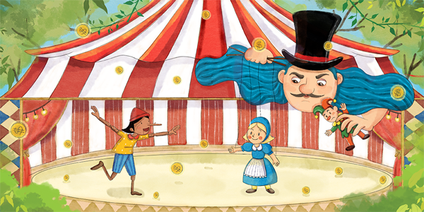 pinocchio and the gold coins